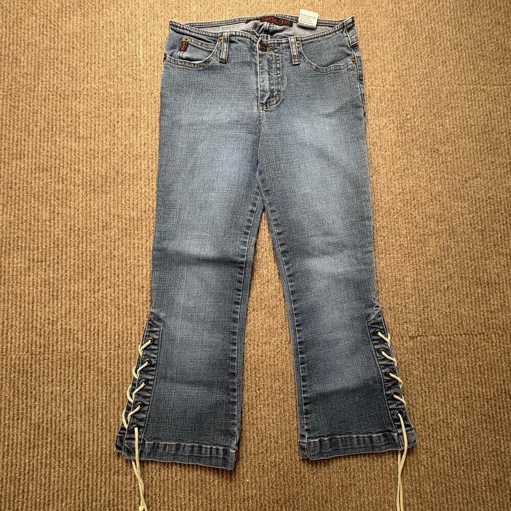 Vintage Mudd Low Rise Cropped Capri Lace Up Jeans Size 3